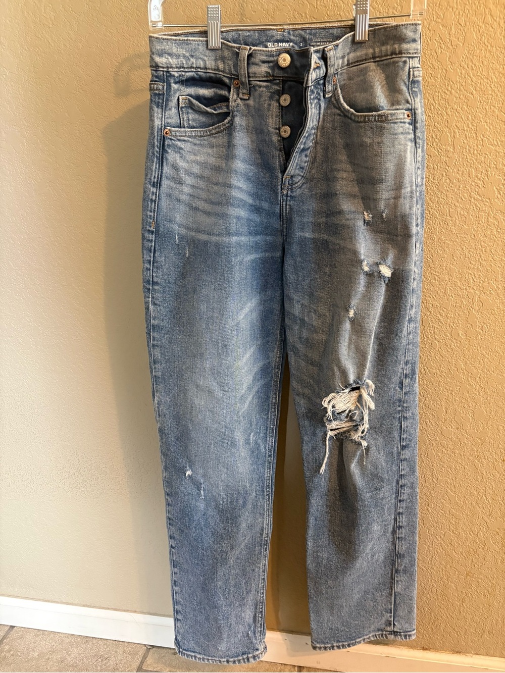 Old Navy Light Blue Boyfriend Distressed Jeans